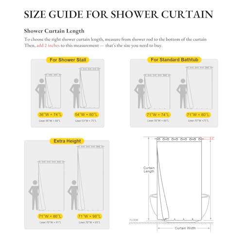 River Dream Extra Long Shower Curtains with Snap-in Liner, Farmhouse No Hooks Needed,with Magnets,with Tassels,Water Repellent&Machine Washable,71x86Inch by River Dream - Used condition - Image 7