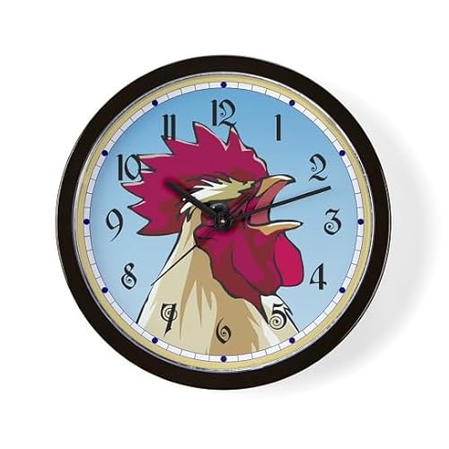 CafePress Crowing Rooster Unique Decorative 10 Wall Clock