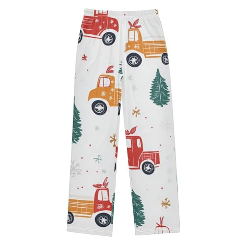 ZZXXB Xmas Truck Boys Long Pants Soft Trousers Elastic Waist Kids Lounge Bottoms with Pockets S-XL
