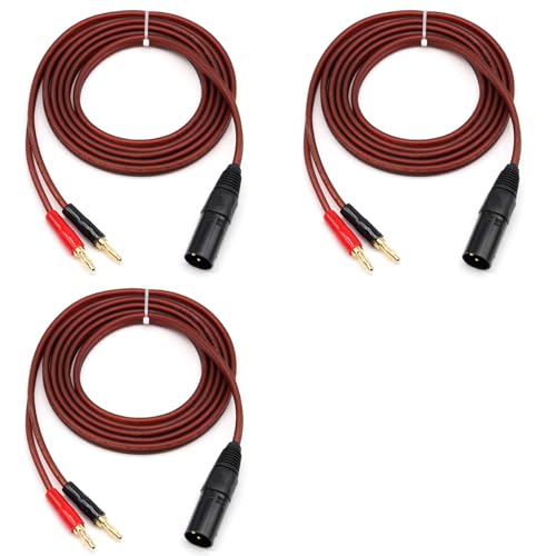 Câble XLR vers Banane 3 Broches Mâle pour Connexion Haut-Parleur HiFi Prise Plaquée Or 4mm