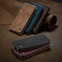 owlhold Hülle Samsung S23 Plus klapphülle Premium Lederhülle Weiches Vintage-Nubukleder Faltbare Ständer Schutzhülle Kartenfach Standfunktion klapphülle Samsung Galaxy S23 Plus 5G-Kaffee – Ansicht 6