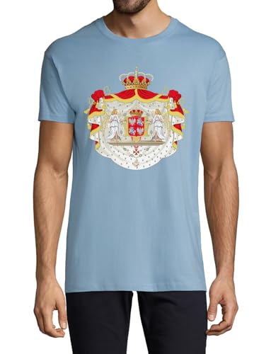 T-shirt bleu clair hommes Blason du Commonwealth polonais lituanien idéal pour les sorties d'été