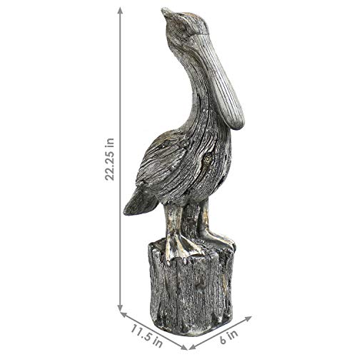 Sunnydaze 22-Inch Pelican's Perch Outdoor Garden Statue - Outside Nautical Yard Decor - Polystone Ocean And Beach Bird Animal Backyard And Lawn Ornament #TOP2