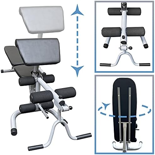 BodyRip Full Workout Weight Bench | Safety Bar Catcher, Preacher Curl Pad, Leg Developer, Plate Holders | Strength Training, Home Gym, Fitness Exercise, Lifting