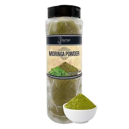 Pontino Moringa Powder - Pure Moringa Leaf Powder - Superfood Moringa Oleifera Powder for Smoothies, Tea, Latte - All Natural, Non-GMO & Packed to Keep It Fresh - 12.69oz (360g)