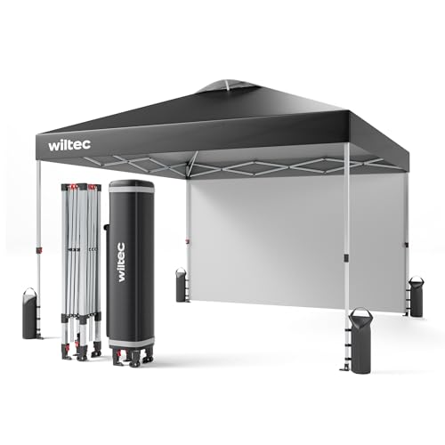 Wiltec Carpa Plegable Gris 3 x 3 m con Parte Lateral cenador Pop ...