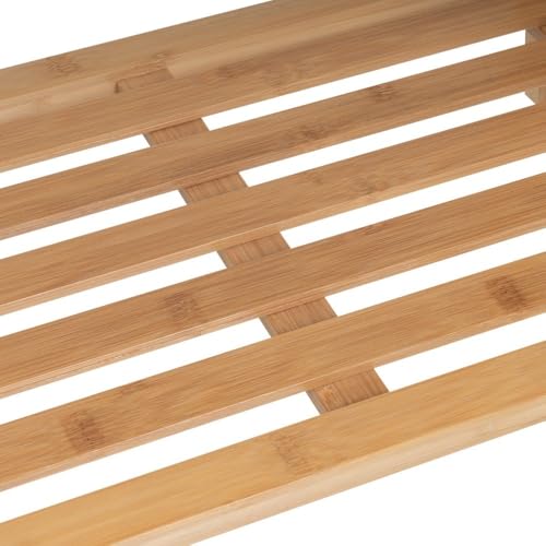 Banc avec 2 étagères bois tissu blanc meuble de rangement épuré