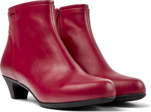 Camper Para Mujer. 46232-040 Botines De Piel Helena Bajo Rojo (40), 3 A 5Cm, Cremallera, Casual - 5