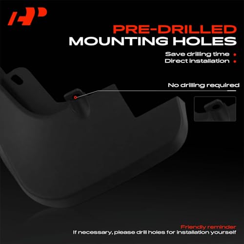 Image of A-Premium Mud Flaps, No Drilling Required Splash Guards with Accessories | Compatible with Audi Q5, 2013-2017 Sport Utility, Set of 4 Front and Rear