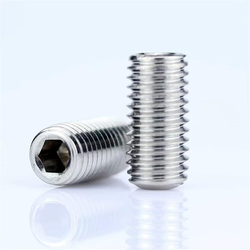 304 Stainless Steel Hex Socket Set Screws Cup Point Grub Screws Assortment Kit 2# 4# 5# 6# 8# Allen Head Drive Fasteners for Machinery Furniture Automotive Repair Hardware (200,UNC 1/4-20 x 5/16)