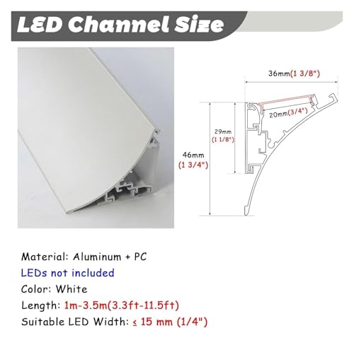 Profile alu pour ruban LED évitant les points lumineux - 5