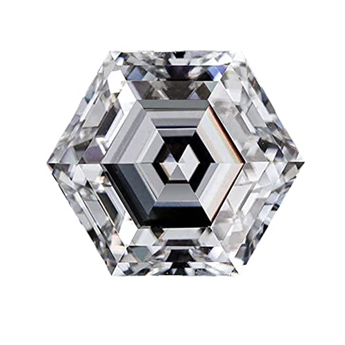Instagem Lab Created White Moissanite Hexagon Shape AAA Quality from 5x5MM - 8x8MM