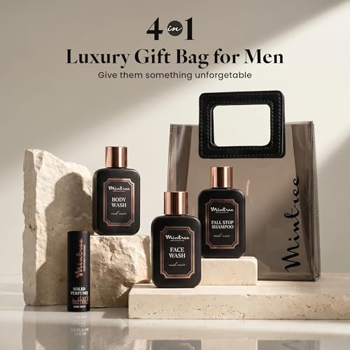 Image of Mintree 4 in 1 Bath and Hair Care Gift Hamper for Men, All Skin Types