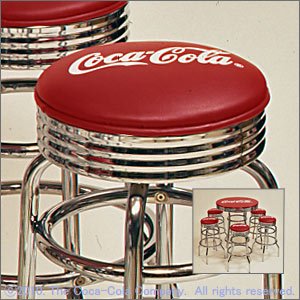 Coca-Cola バースツール ハイチェア コカ・コーラブランド ハイスツール＆ハイテーブルフルセットの通販