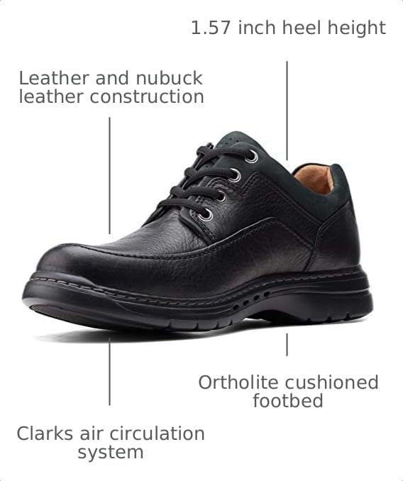 Image of Clarks Un Brawley Lace Leather Shoes