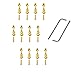 12 PCS Railing Bracket Spindles Furniture Connectors-Golden Iron Post End Caps for Glass Railing, Comes with Custom Screws and L-Shaped Wrenches to Easy Install
