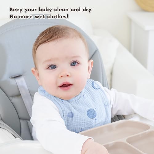 Image of Susurration Muslin Baby Drool Bibs 10Pack Soft Square Adjustable Bandana Bibs for Unisex Baby Girls & Boys
