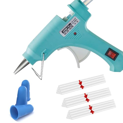 Ensemble de Pistolet à Colle Chaude, 20W Sûr Colle Pistolet avec Bâtons de Colle 7mm & 3 Coussinets en Silicone Anti-brûlure, Anti Écoulement pour Réparation, Artisanat, DIY