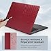 Funut for MacBook Air 13.6 inch Case 2022 2023 2024 2025 Release M4 A3240 M3 A3113 M2 A2681 with Touch ID, MacBook Air 13 M2 M3 Crocodile Leather Hard Shell Case & Keyboard Cover, Red