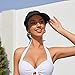 Womens Sun Visor Hat Wide Brim Summer Sun Hats UPF 50+ UV Protection Beach Hats Foldable Golf Visor for Women Black