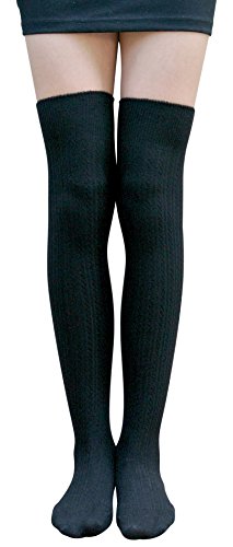 Wool Blend Knit Boot Socks Over Knee Socks Stylish Cotton Thigh Socks