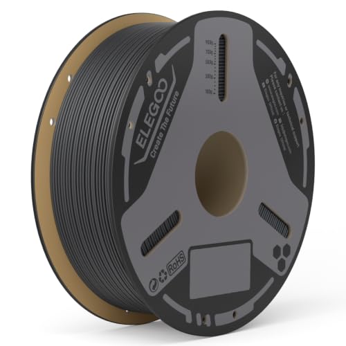 Image of ELEGOO Carbon Fiber PLA Filament 1.75mm Gray 1KG, PLA-CF Strong 3D Printer Filament High Dimensional Accuracy, 1kg(2.2lbs) Cardboard Spool for Most FDM 3D Printers