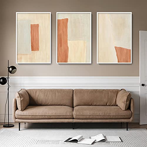 Affiche art peinture nordique minimaliste et moderne : lot 3 toiles géométriques 40x60cm