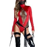 Forplay Women's Slay Something Sexy Ninja Costume Adult Costume, red, S/M