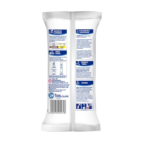Napisan Salviette Tripacco Disinfettanti Total Protectio, Confezione da 120 Salviette Disinfettanti Biodegradabili e Compostabili Multisuperfici