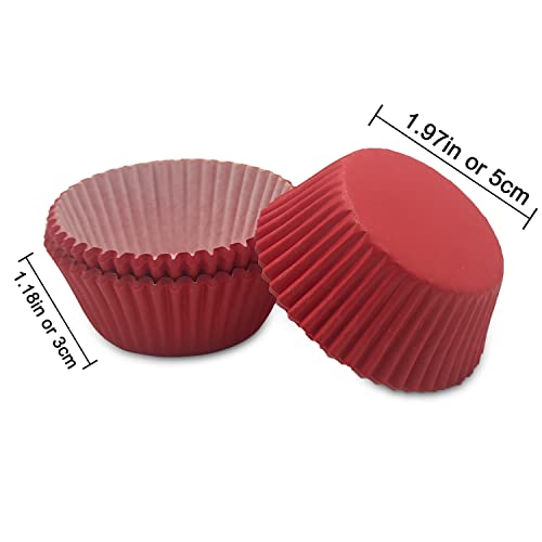 Image of Standard Baking Cups, Classic Red Greaseproof Festive Cupcake Liners, 150-Count