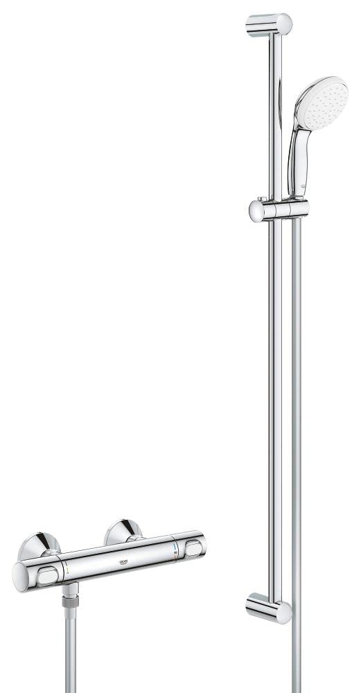 GROHE Thermostat-Brausebatterie Grohtherm 500 34796, Wandmontage, mit Tempesta Brausegarnitur 900mm (27 854), chrom