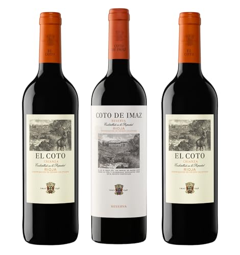 EL COTO - Pack 3 botellas, 2 botellas de Coto Crianza, 1 botella de Imaz Reserva