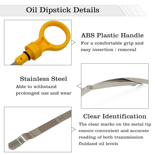 Image of 917-008 Oil Dipstick Indicator, Compatible with Nissan Sentra 1.8L 2000-2006 Engine Oil Fluid Level Dip Stick Replace 11140-4Z00J