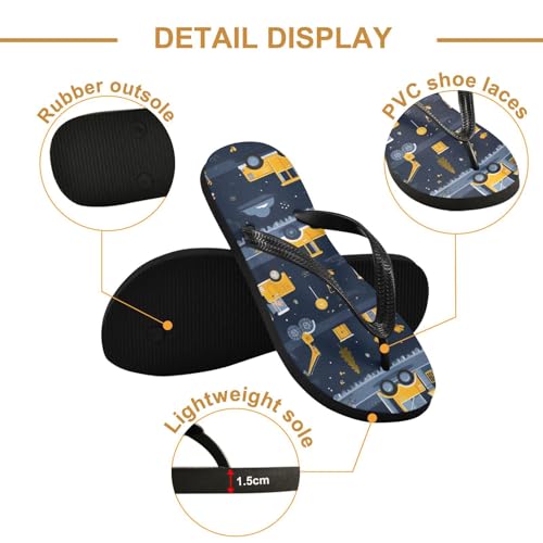 Engineering Vehicle Bulldozer Beach Summer Casual Flip Flop Sandals Non-Slip Quick Dry for Women Men 214B31752