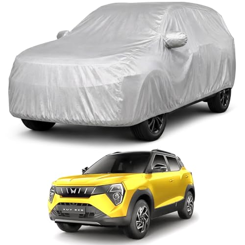 Image of Autofact Car Body Cover Compatible with XUV 3XO | Custom Fit Car Cover | 100% Water-Resistant| Triple-Stitched Lightweight Fabric | Dustproof | Indoor & Outdoor Use | Elastic Bottom