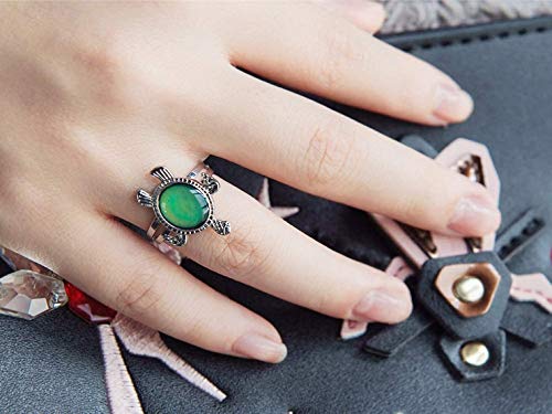 2 Pcs Mood Rings Turtle and Star Moon Adjusable Size Color Changing Ring for kids Women2