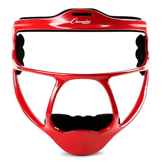Champion Sports Magnesium Softball Face Mask - Lightweight Masks for Adults - Durable Head Guards - Premium Sports Accessories for Indoors and Outdoors - Red