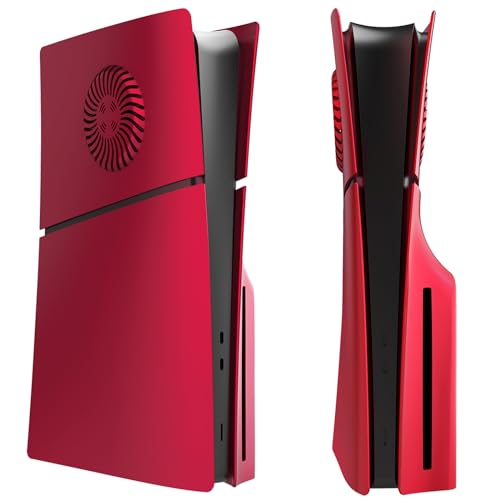 Plaques Latérales avec Aérations PS5 Slim | Couvercle Boîtier Rouge Édition Disque