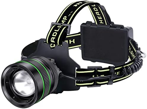 AHHZDZQ LED Rechargeable Headlamp, XHM77.2 Super Bright 120000 High Lumen with 5 Modes & IPX7 Waterproof Zoomable Head lamp,90° Adjustable for Outdoor Camping,Fishing, Running, Cycling,Climbing,Etc.