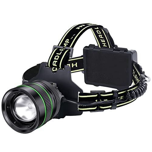 RFIUCH 2000LM LED Rechargeable Headlamp, Zoomable, IP67