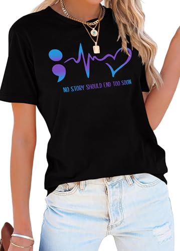 Suicide Awareness Shirt Women Mental Health T-Shirt Suicide Prevention Shirt You Matter Therapist Motivational Tops3