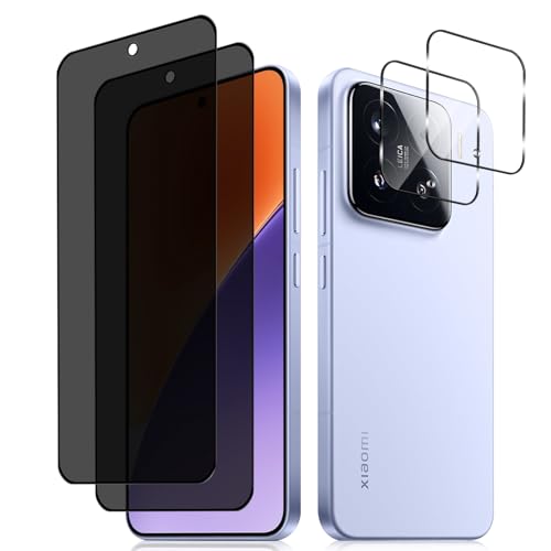 Privacy Vetro Temperato Compatibile con Xiaomi 15 5G 2 + 2 Pezzi Protezione Obiettivo Fotocamera Anti Spy Pellicola Protettiva Anti-Graffio Durezza 9H per 15 5G