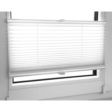 KS Handel 24 PLISSEE FALTROLLO 30x120 cm Weiss INKL. KLEMMTRÄGER Jalousie Cover