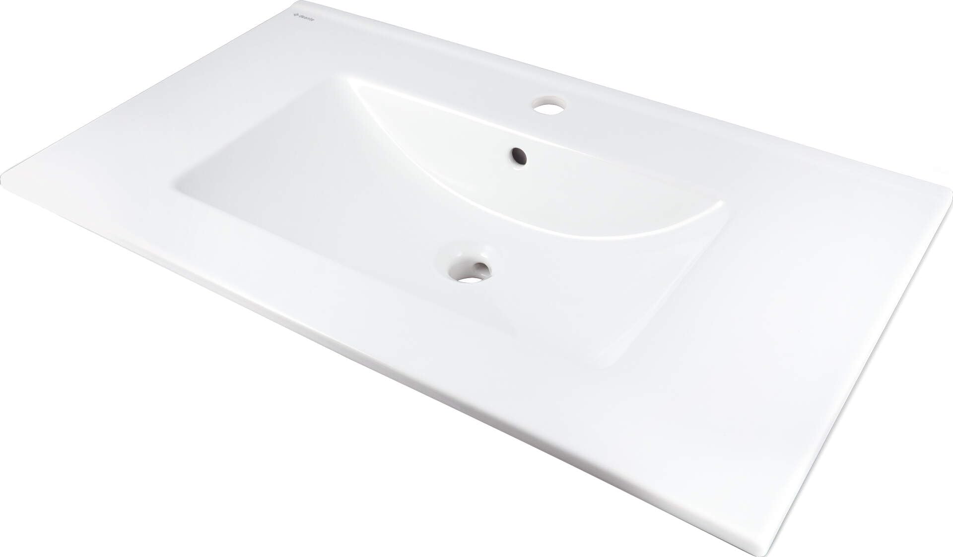 Lavabo in ceramica ad incasso con basetta per rubinetteria bianco 47 x 81,5 cm - Rober