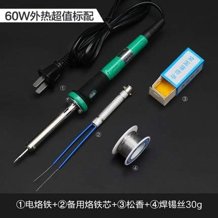 Soldering 60W home electronic maintenance adjustable temperature iron soldering iron soldering tool welding pen - (Color: Silver)
