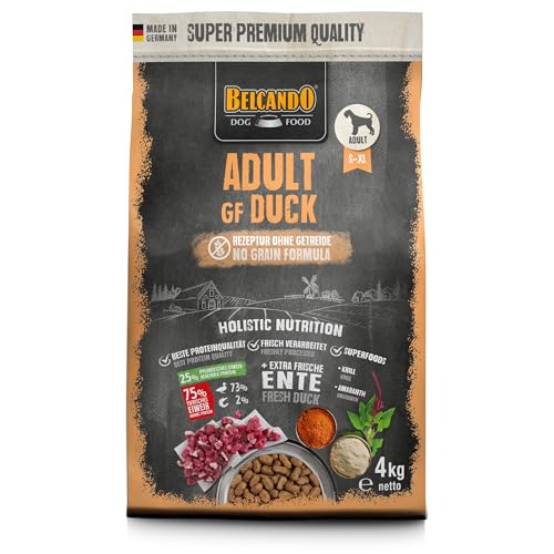 BELCANDO Adult GF Duck | getreidefreies Hundefutter | Trockenfutter ohne Getreide mit Ente | Alleinfuttermittel für ausgewachsene Hunde ab 1 Jahr