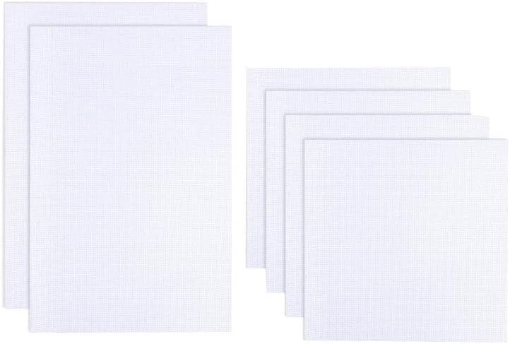 HEALLILY 6pcs Aida Cloth Reserve Cross Stitch Fabric White Embroidery Fabric for Handwork Sewing DIY Craft