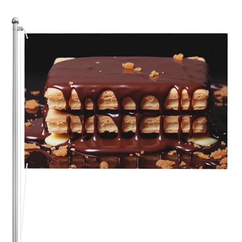 Drapeaux d'extérieur double face gaufrettes chocolat grand format 1,2x1,8m