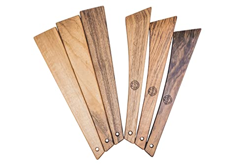 Gorgi Walnut Wooden Spatulas - Wooden Spatula For Cooking Flat, High-Quality Wood Spatula For Cooking With Unique 60 & 90-Degree Scrapers- Wooden Cooking Utensils- Duo Pack, 31.5Cm #TOP7