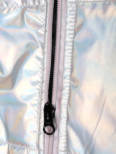Image of KiddoPanti Girls Hooded Puffer Jacket with Front Zip & Pockets